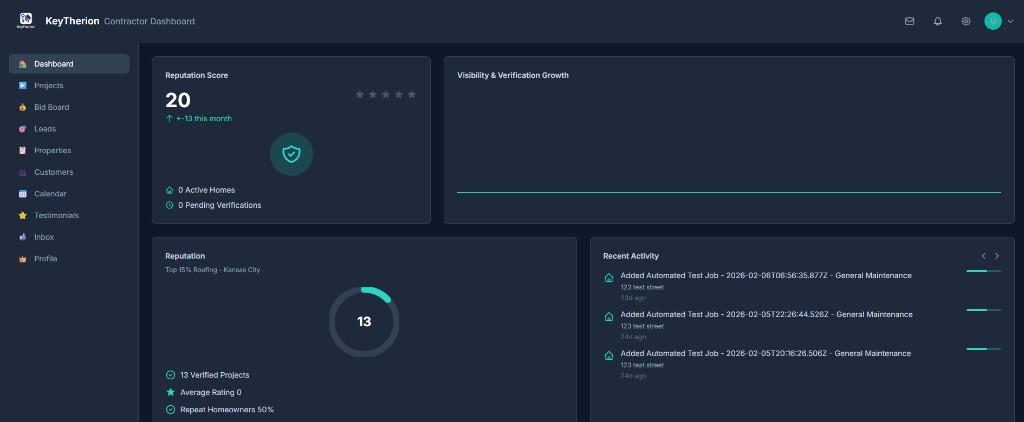 KeyTherion Contractor Dashboard